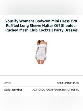Yousify New With Tags White Off-Shoulder Bodycon Mini Dress - Size Small